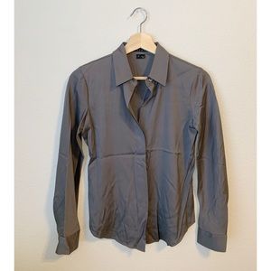 Theory button down silky grey size xs (P)